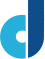 Cloud Dentistry logo "d" in light blue and dark blue